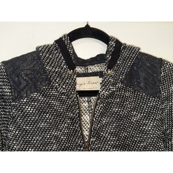 EVY'S TREE Women’s Long Sleeve Zip Front Patchwork Hoodie Sweater Size Large - Picture 4 of 6